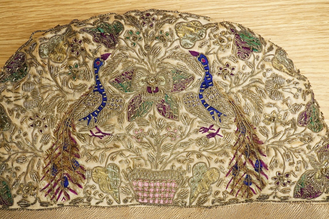An Indian metallic thread tea cosy-33cm wide at base